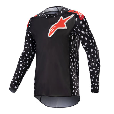 Alpinestars Youth Racer North BMX Race Jersey-Black/Neon Red