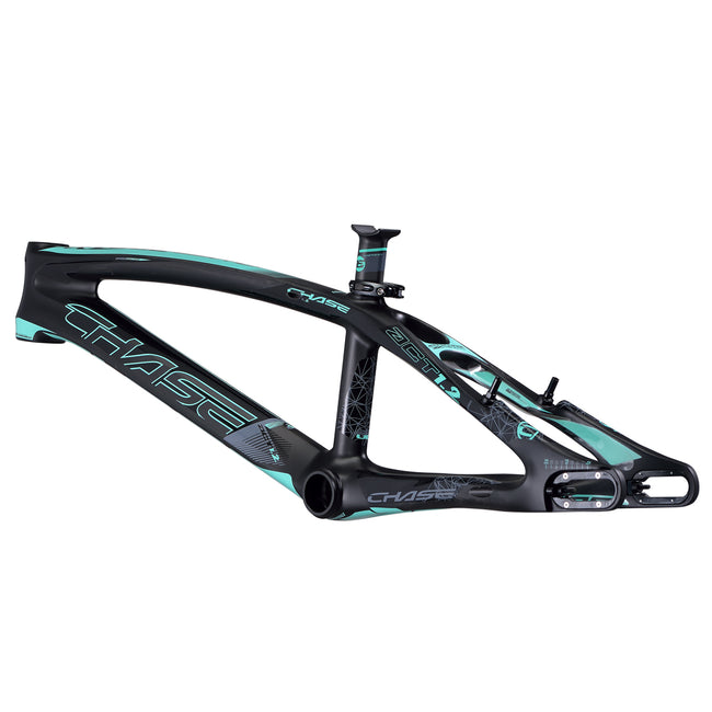 Chase ACT 1.2 Carbon BMX Race Frame-Black/Teal - 3