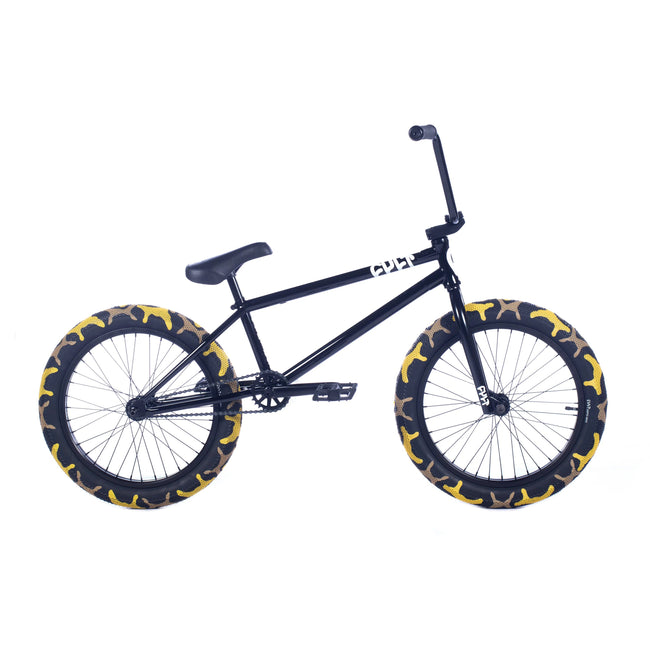 Cult Control 20.75”TT BMX Freestyle Bike-Black/Yellow Camo Tires - 1