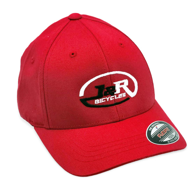 J&R Bicycles Logo Flexfit Hat-Red-Youth - 1