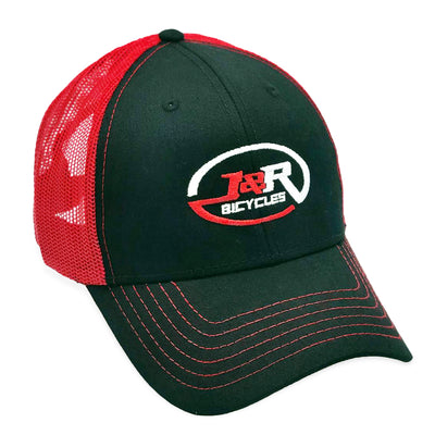 J&R Bicycles Logo Otto Trucker Hat-Black/Red