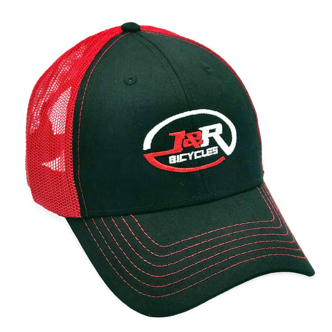 J&R Bicycles Logo Otto Trucker Hat-Black/Red - 1