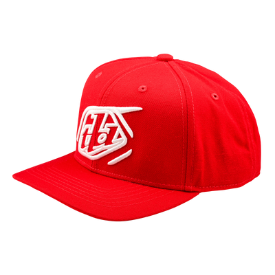 Troy Lee Designs Curved Bill Snapback Hat-OSFM-Badge Team Red