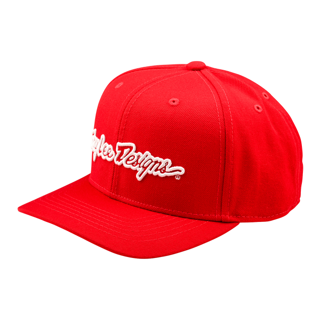 Troy Lee Designs Curved Bill Snapback Hat-OSFM-Signature Team Red - 1