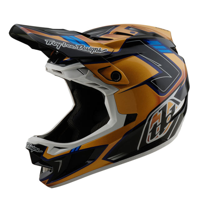 Troy Lee Designs D4 Composite BMX Race Helmet-Royalty Black/Gold - 1