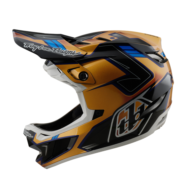 Troy Lee Designs D4 Composite BMX Race Helmet-Royalty Black/Gold - 2