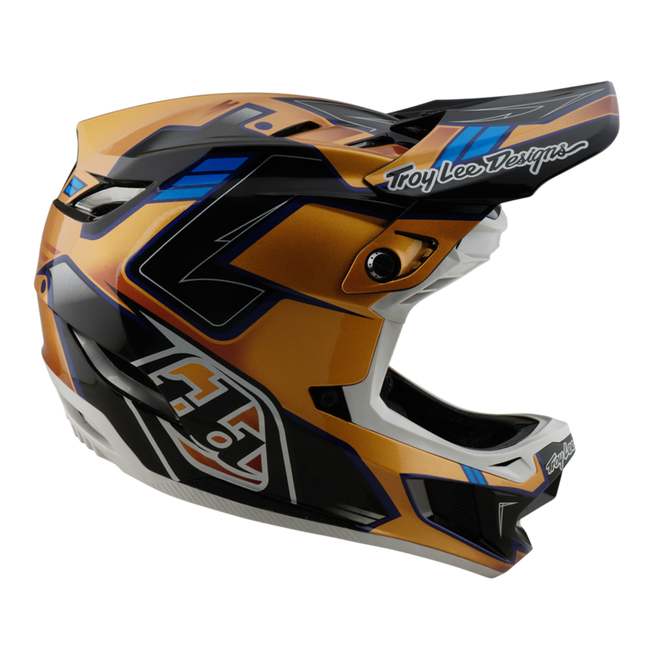 Troy Lee Designs D4 Composite BMX Race Helmet-Royalty Black/Gold - 6