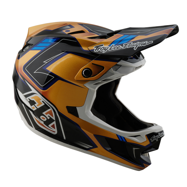Troy Lee Designs D4 Composite BMX Race Helmet-Royalty Black/Gold - 7
