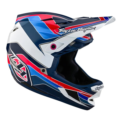 Troy Lee Designs D4 Polyacrylite MIPS BMX Race Helmet-Block Blue/White
