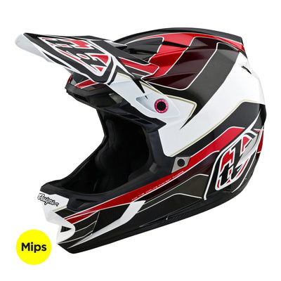 Troy Lee Designs D4 Polyacrylite MIPS BMX Race Helmet-Block Charcoal/Red