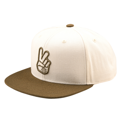 Troy Lee Designs Flat Bill Snapback Hat-OSFM-Peace Vintage White/Olive