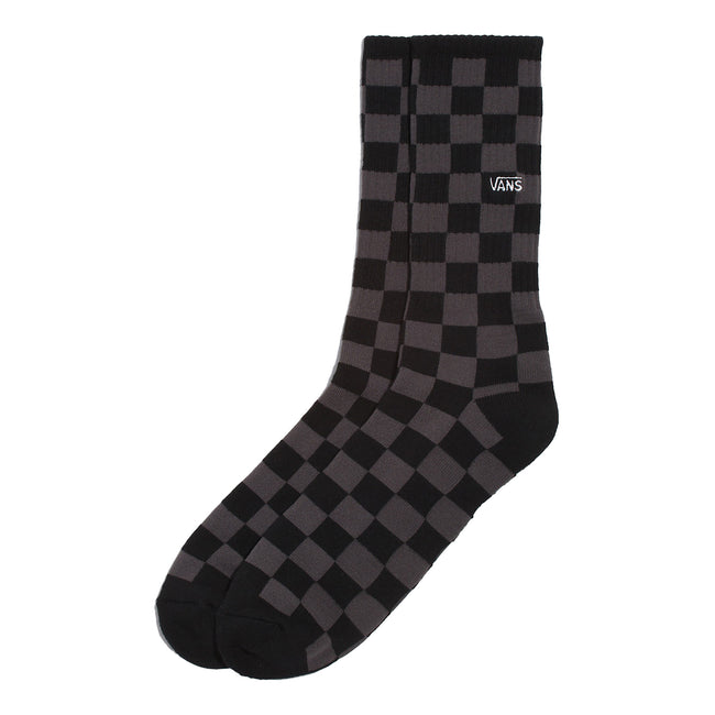 Vans Men's Checkerboard Crew Socks-Black/Charcoal - 1