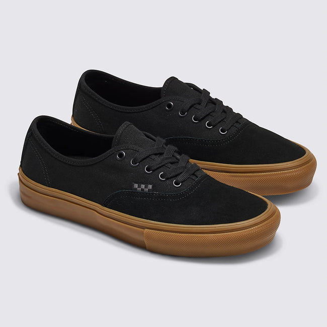Vans Skate Authentic Shoes-Black/Black/Gum - 2