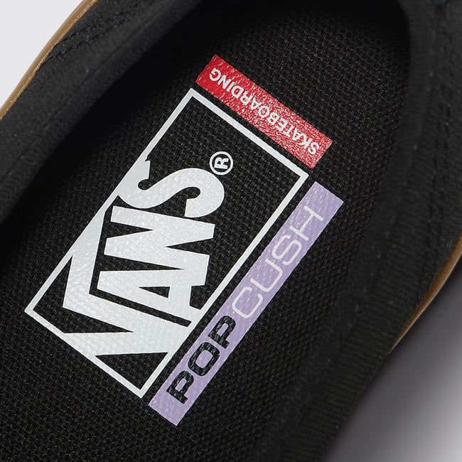 Vans Skate Authentic Shoes-Black/Black/Gum - 5