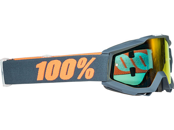 100% Accuri Moto Goggles-Matte Gunmetal-Mirrored Red Lens - 1
