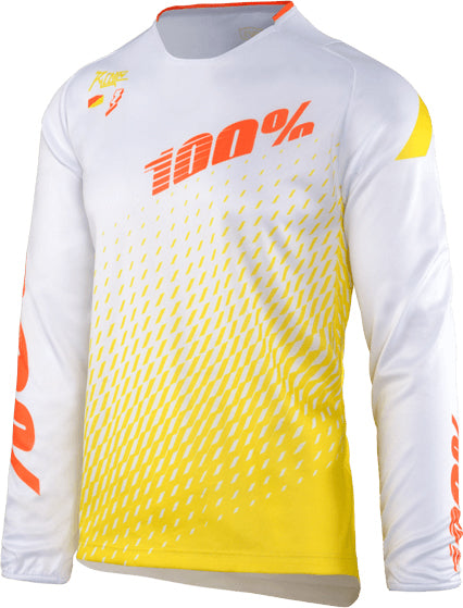 100% R-Core Downhill BMX Race Jersey-Supra White - 1