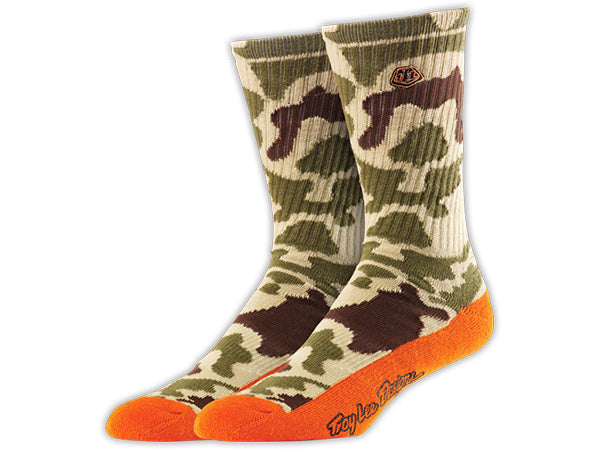 Troy Lee Crew Socks Camo-Orange - 1