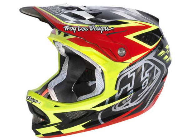 Troy Lee 2013 D3 Carbon Helmet-Team Red/Yellow - 1