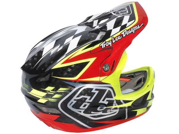 Troy Lee 2013 D3 Carbon Helmet-Team Red/Yellow - 5