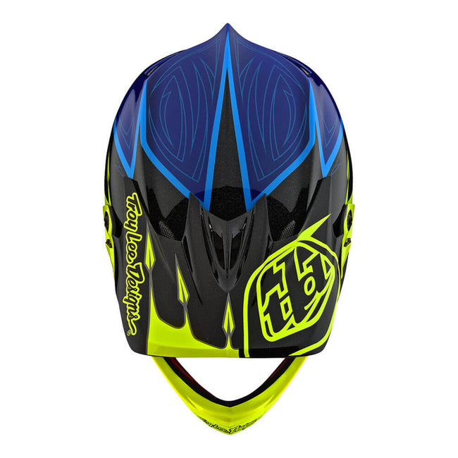 Troy Lee D3 Composite Helmet-Corona-Flo Yellow/Blue - 2