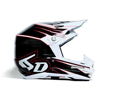 6D ATB-1 Carbon Attack Helmet-White