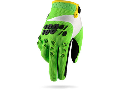 100% Airmatic BMX Race Gloves-Lime Green