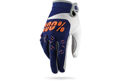100% Airmatic BMX Race Gloves-Navy/Orange