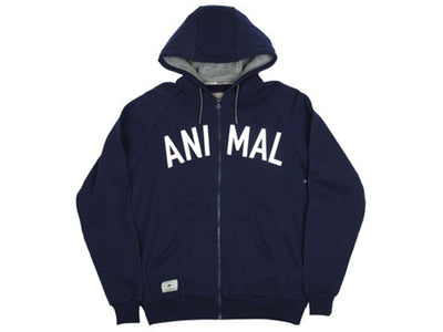Animal Deck Full Zip Hoodie-Navy-Adult Small