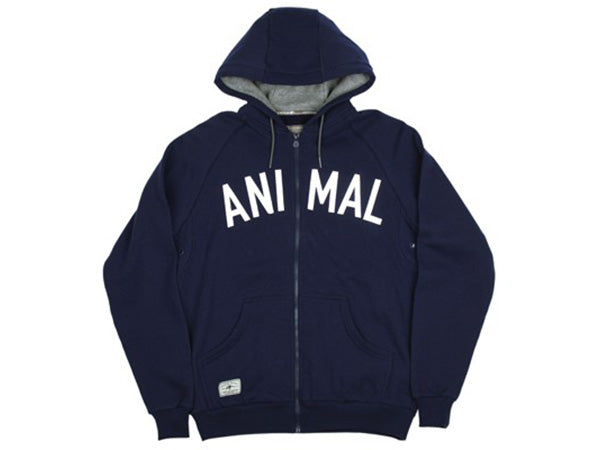 Animal Deck Full Zip Hoodie-Navy-Adult Small - 1