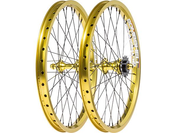Bombshell BL Expert Plus BMX Race Wheelset-28H-20x1.50"-Gold - 1