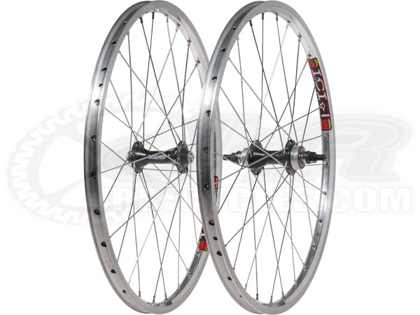 Quando F/F Hubs w/Sun ICI1 Rims Expert BMX Race Wheelset-20x1 3/8"-Silver - 1