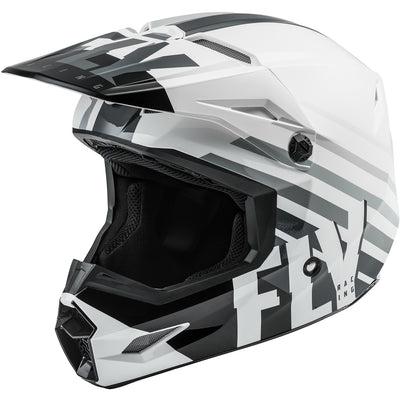 Fly Racing Kinetic Thrive BMX Race Helmet-White/Black/Gray