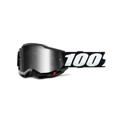 100% Accuri 2 Goggles-Black-Mirror Silver Lens