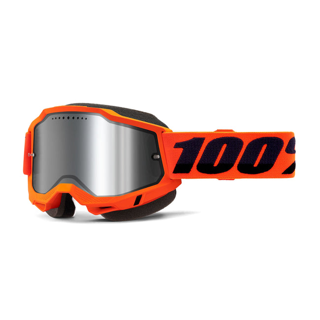 100% Accuri 2 Goggles-Neon Orange-Mirror Silver Lens - 1
