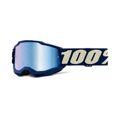 100% Accuri 2 Youth Goggles-Deepmarine-Mirror Blue Lens