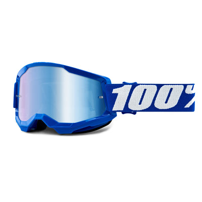 100% Strata2 Goggles-Blue-Mirror Blue Lens