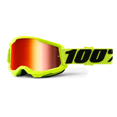 100% Strata2 Goggles-Yellow-Mirror Red Lens