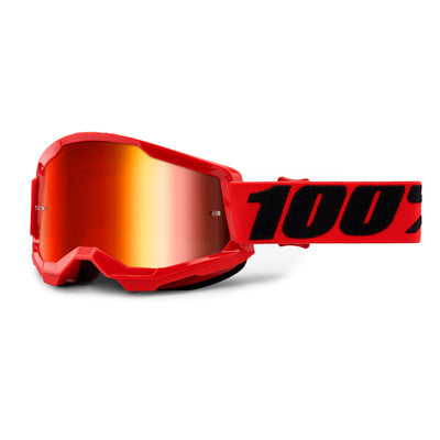 100% Strata2 Goggles-Red-Mirror Red Lens