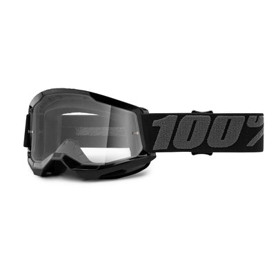 100% Strata2 Youth Goggles-Black-Clear Lens