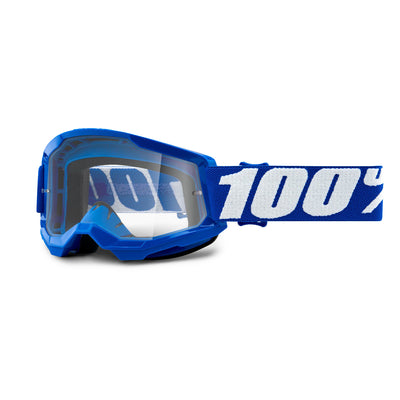 100% Strata2 Youth Goggles-Blue-Clear Lens