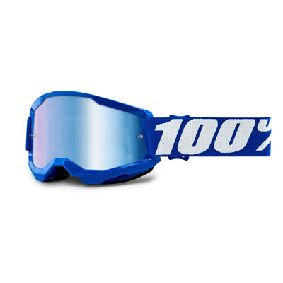 100% Strata2 Youth Goggles-Blue-Mirror Blue Lens