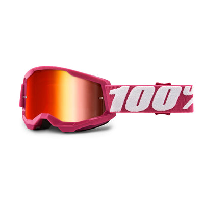 100% Strata2 Youth Goggles-Fletcher-Mirror Red Lens