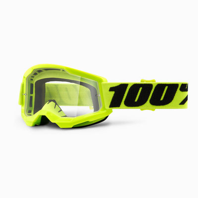 100% Strata2 Youth Goggles-Yellow-Clear Lens