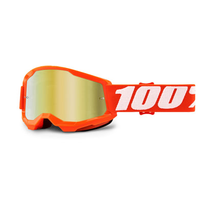 100% Strata2 Youth Goggles-Orange-Mirror Gold Lens