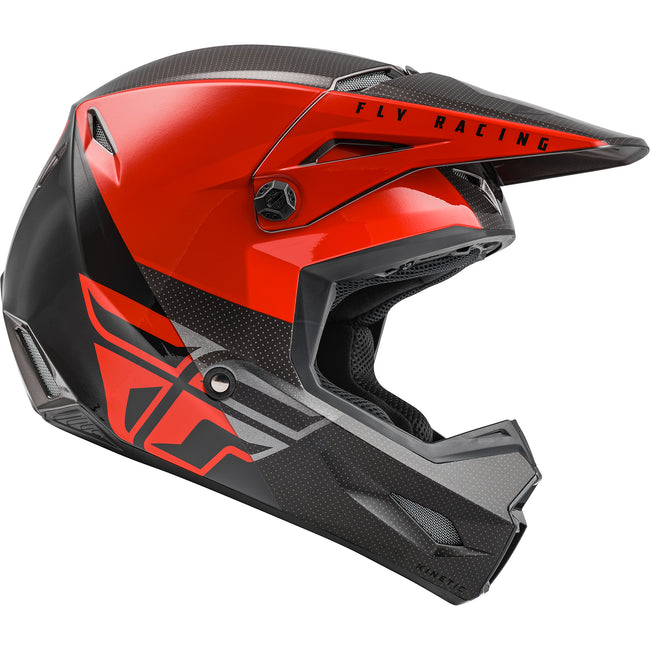 Fly Racing Kinetic Straight Edge BMX Race Helmet-Red/Black/Grey - 2