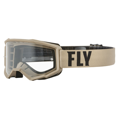 Fly Racing 2022 Focus Goggles-Khaki/Brown w/Clear Lens
