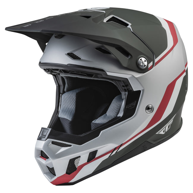 Fly Racing Formula CC Driver BMX Race Helmet-Matte Silver/Red/White - 1