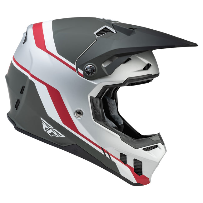 Fly Racing Formula CC Driver BMX Race Helmet-Matte Silver/Red/White - 2