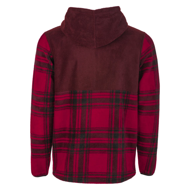 Fly Racing Half Zip Pullover Hoodie-Red Plaid - 2