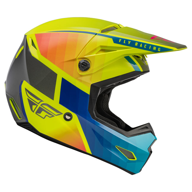 Fly Racing Kinetic Drift BMX Race Helmet-Blue/Hi-Vis/Charcoal - 2
